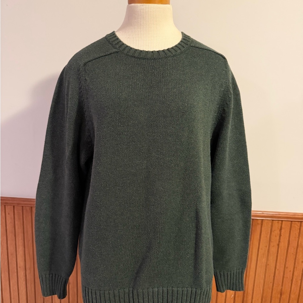 Lands' End Men's Deep Green Crewneck Sweater